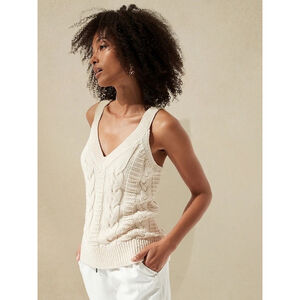 Elegant Cream Cable Knit Women's Top